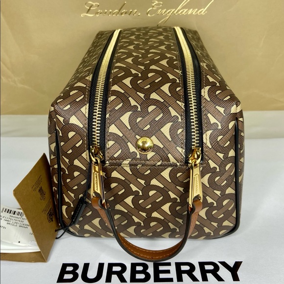 BURBERRY TB Monogram Logo Beige Travel Handbag NWT - Picture 3 of 16